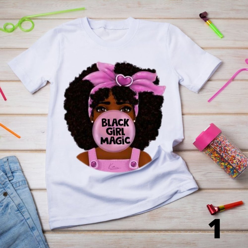 Black Girl Magic Bubble Gum T-shirt